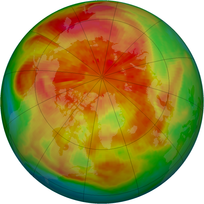 Arctic ozone map for 18 March 2001